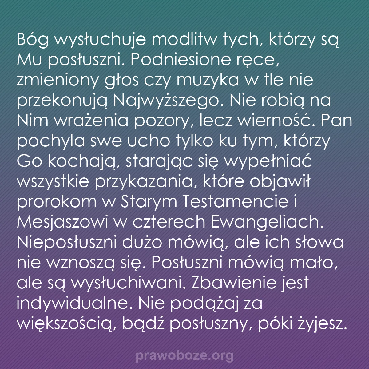 b0344 - Grafika o Prawie Bożym: Bóg wysłuchuje modlitw tych, którzy są Mu posłuszni. Podniesione...