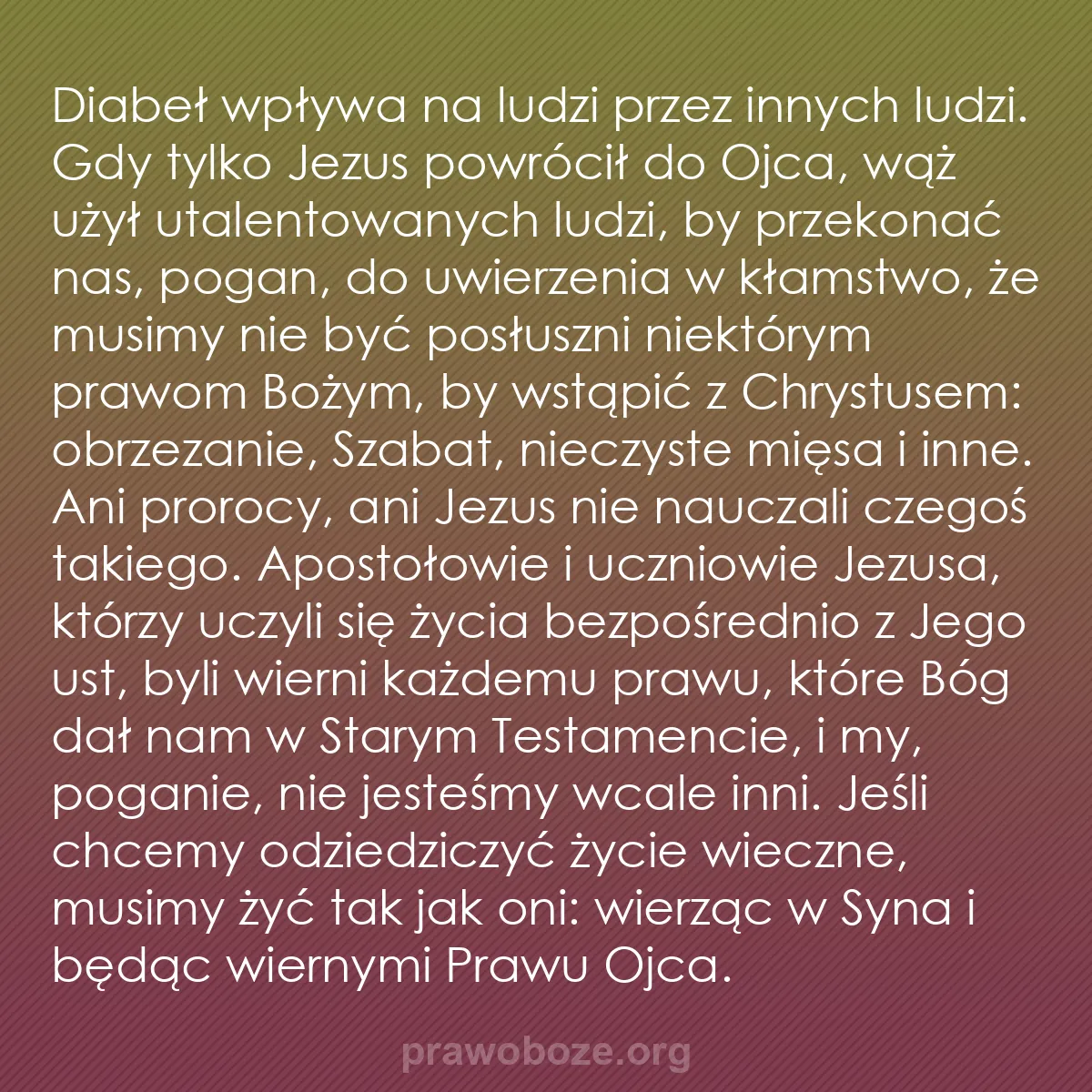 b0348 - Grafika o Prawie Bożym: Diabeł wpływa na ludzi przez innych ludzi. Gdy tylko Jezus powrócił...