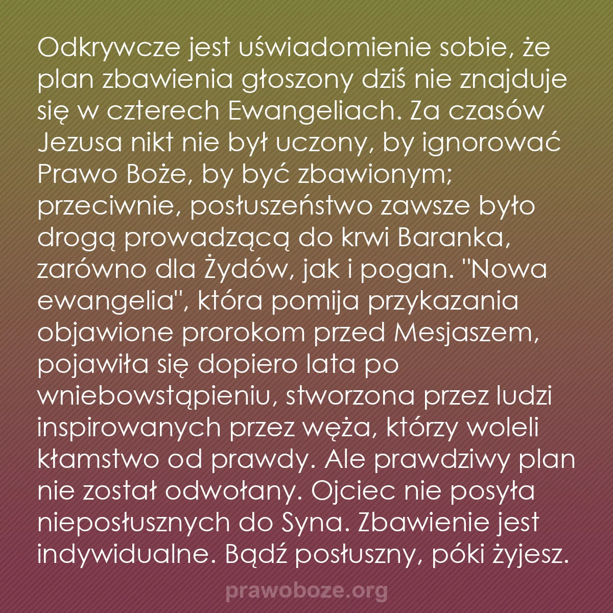 b0368 - Grafika o Prawie Bożym: Odkrywcze jest uświadomienie sobie, że plan zbawienia głoszony...