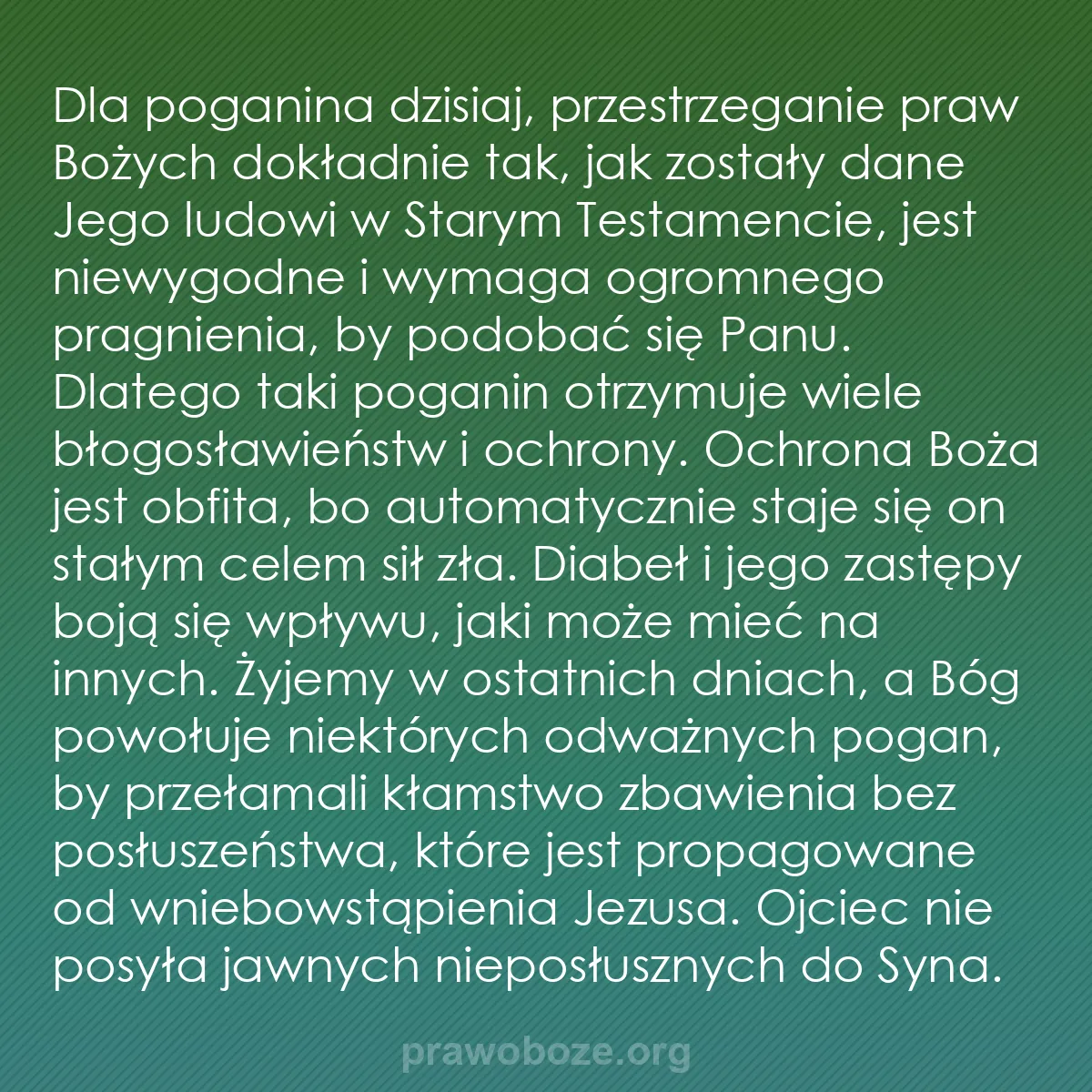 b0370 - Grafika o Prawie Bożym: Dla poganina dzisiaj, przestrzeganie praw Bożych dokładnie tak,...