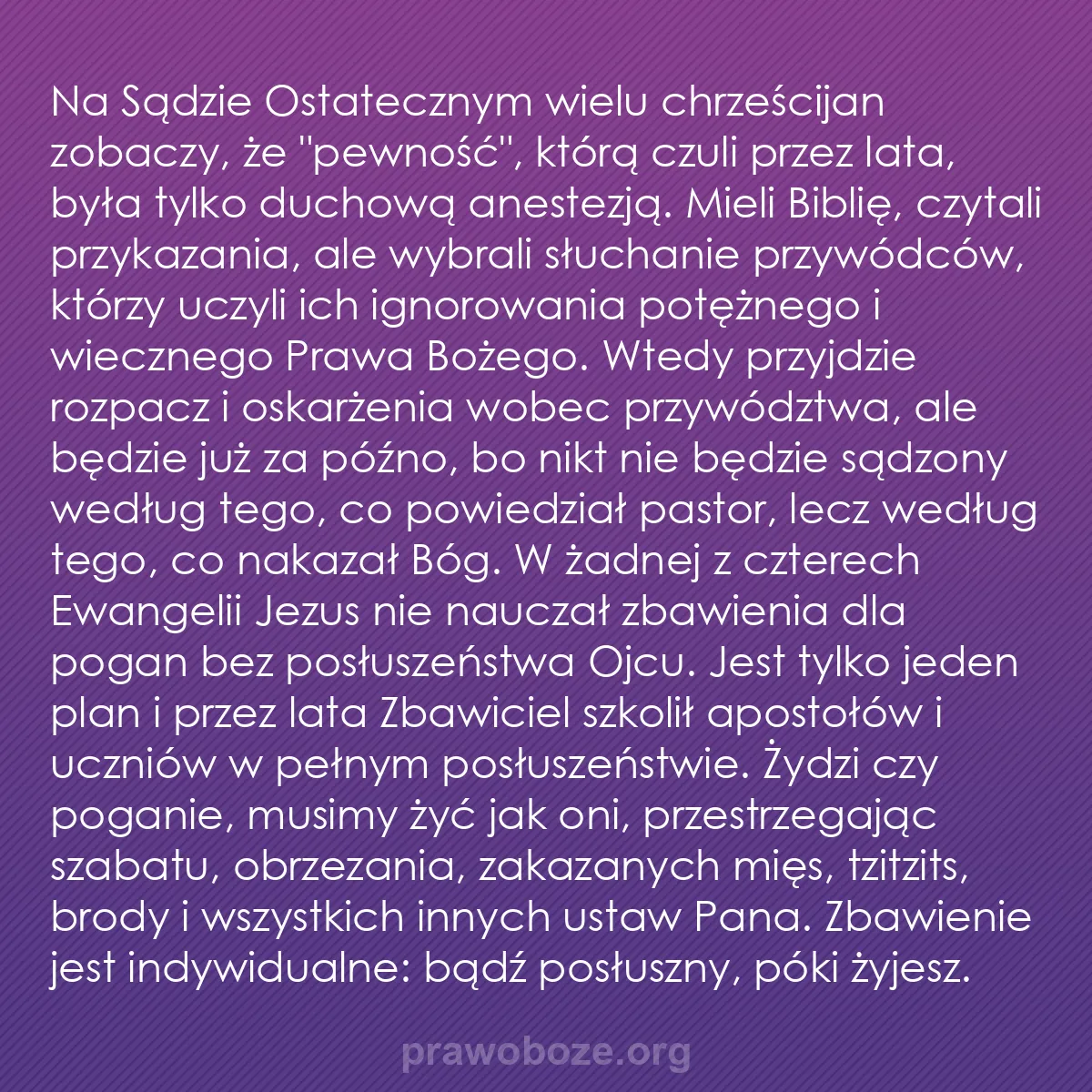 b0371 - Grafika o Prawie Bożym: Na Sądzie Ostatecznym wielu chrześcijan zobaczy, że "pewność",...