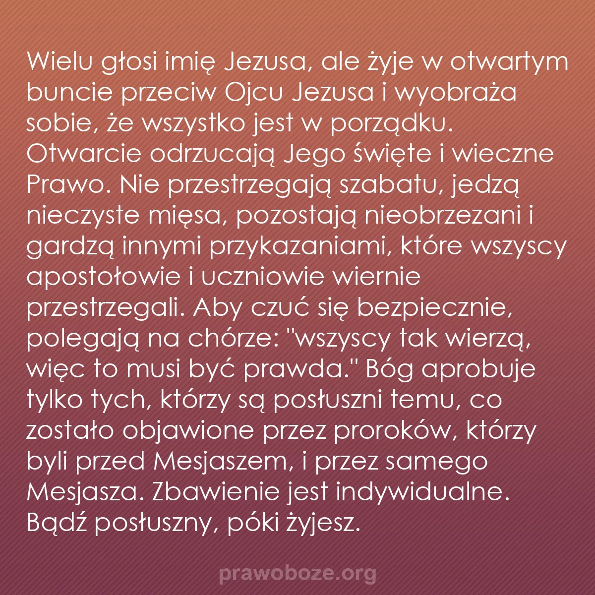 b0386 - Grafika o Prawie Bożym: Wielu głosi imię Jezusa, ale żyje w otwartym buncie przeciw...