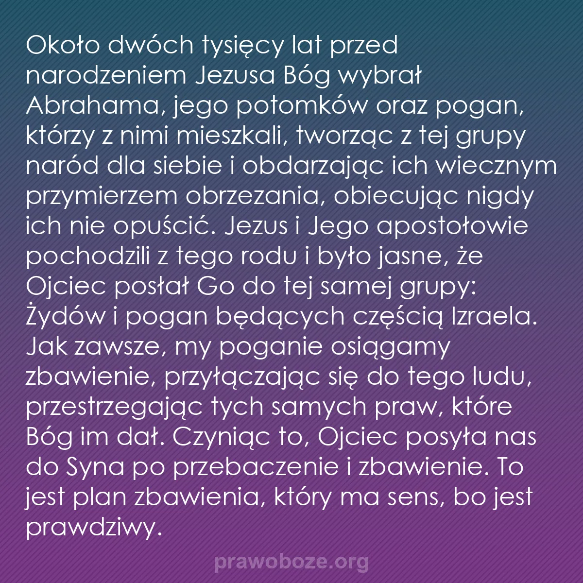 b0394 - Grafika o Prawie Bożym: Około dwóch tysięcy lat przed narodzeniem Jezusa Bóg wybrał...