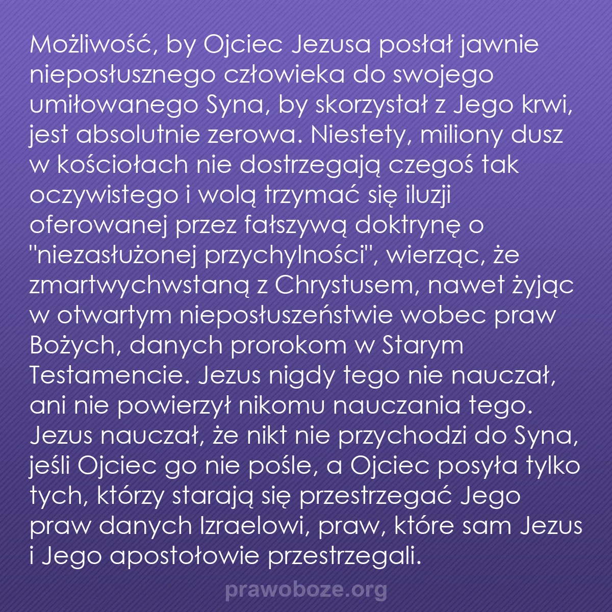 b0398 - Grafika o Prawie Bożym: Możliwość, by Ojciec Jezusa posłał jawnie nieposłusznego człowieka...