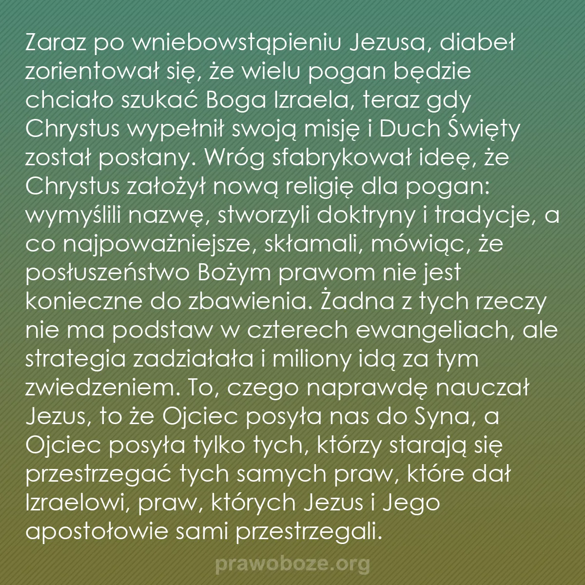 b0403 - Grafika o Prawie Bożym: Zaraz po wniebowstąpieniu Jezusa, diabeł zorientował się, że...
