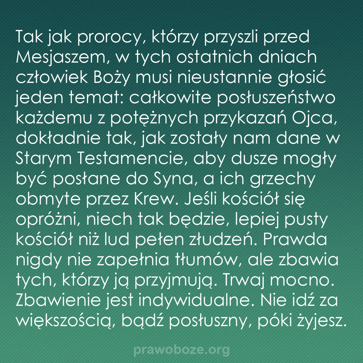 b0405 - Grafika o Prawie Bożym: Tak jak prorocy, którzy przyszli przed Mesjaszem, w tych ostatnich...