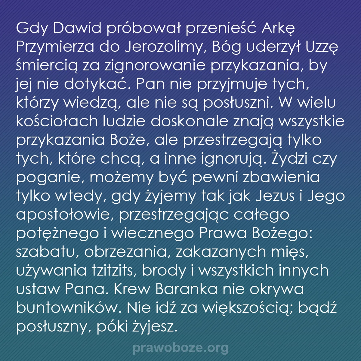 b0417 - Grafika o Prawie Bożym: Gdy Dawid próbował przenieść Arkę Przymierza do Jerozolimy,...