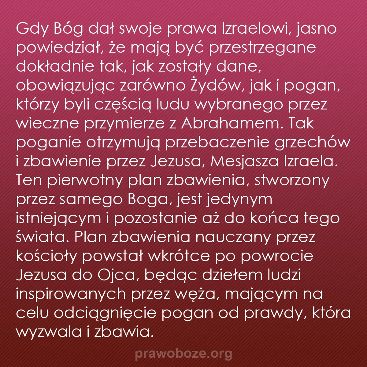 b0419 - Grafika o Prawie Bożym: Gdy Bóg dał swoje prawa Izraelowi, jasno powiedział, że mają...