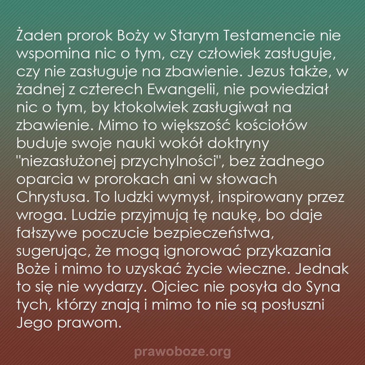 b0433 - Grafika o Prawie Bożym: Żaden prorok Boży w Starym Testamencie nie wspomina nic o tym,...