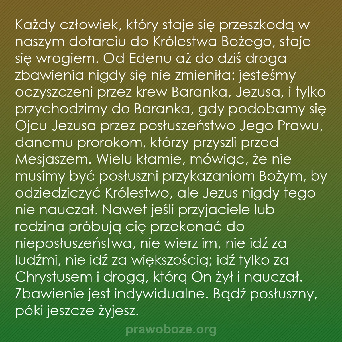 b0436 - Grafika o Prawie Bożym: Każdy człowiek, który staje się przeszkodą w naszym dotarciu...
