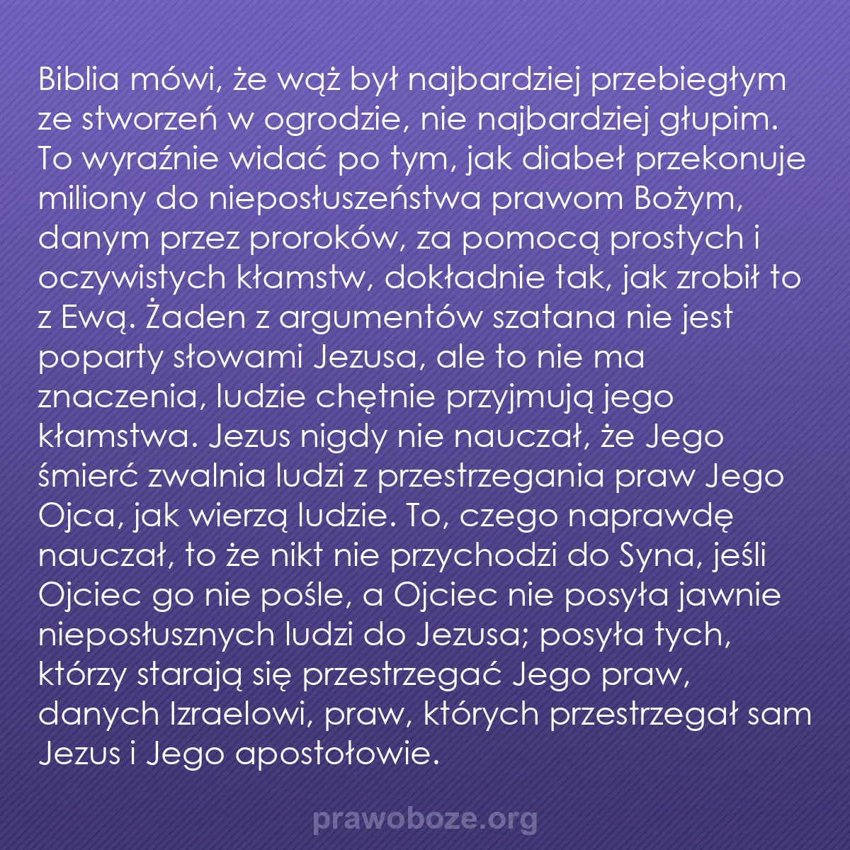 b0438 - Grafika o Prawie Bożym: Biblia mówi, że wąż był najbardziej przebiegłym ze stworzeń...