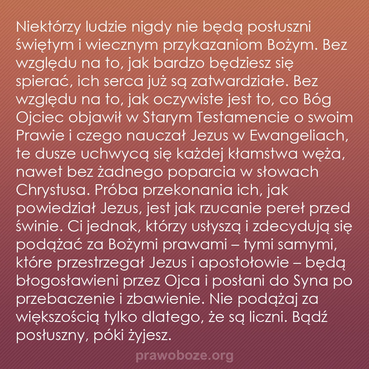 b0446 - Grafika o Prawie Bożym: Niektórzy ludzie nigdy nie będą posłuszni świętym i wiecznym...
