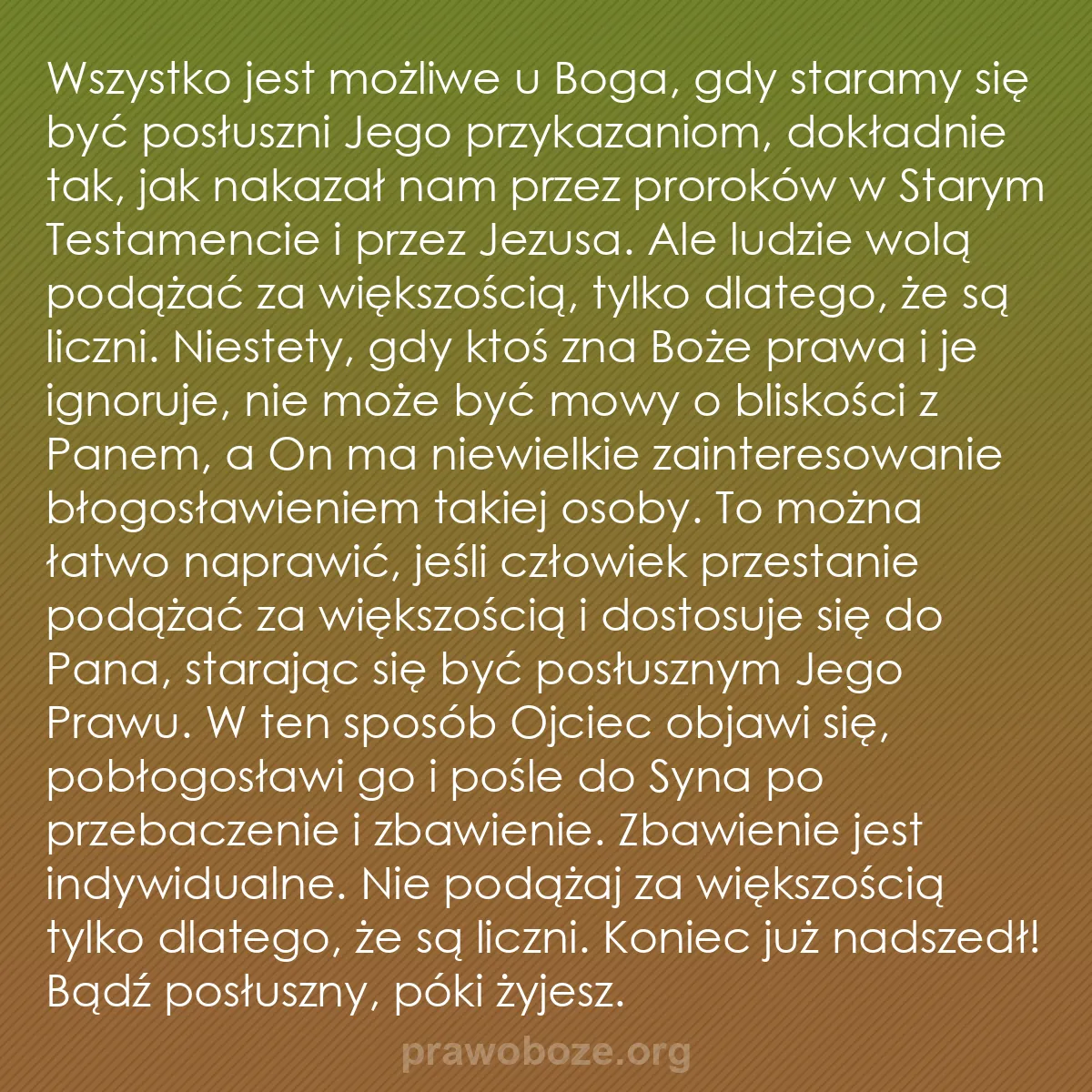 b0449 - Grafika o Prawie Bożym: Wszystko jest możliwe u Boga, gdy staramy się być posłuszni...