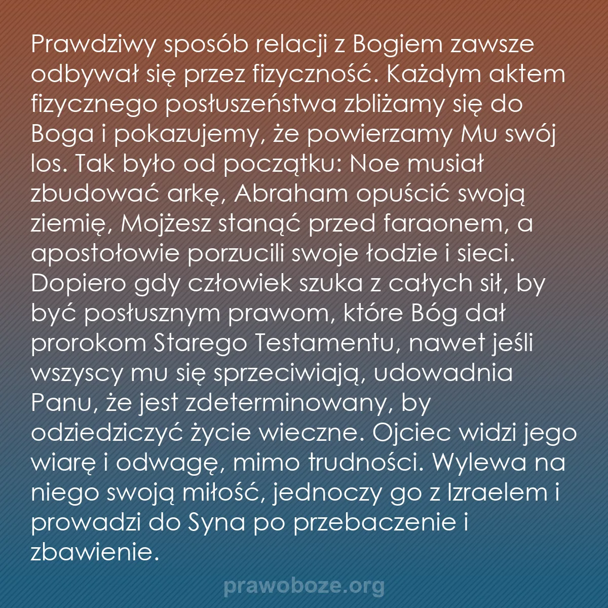 b0452 - Grafika o Prawie Bożym: Prawdziwy sposób relacji z Bogiem zawsze odbywał się przez fizyczność....