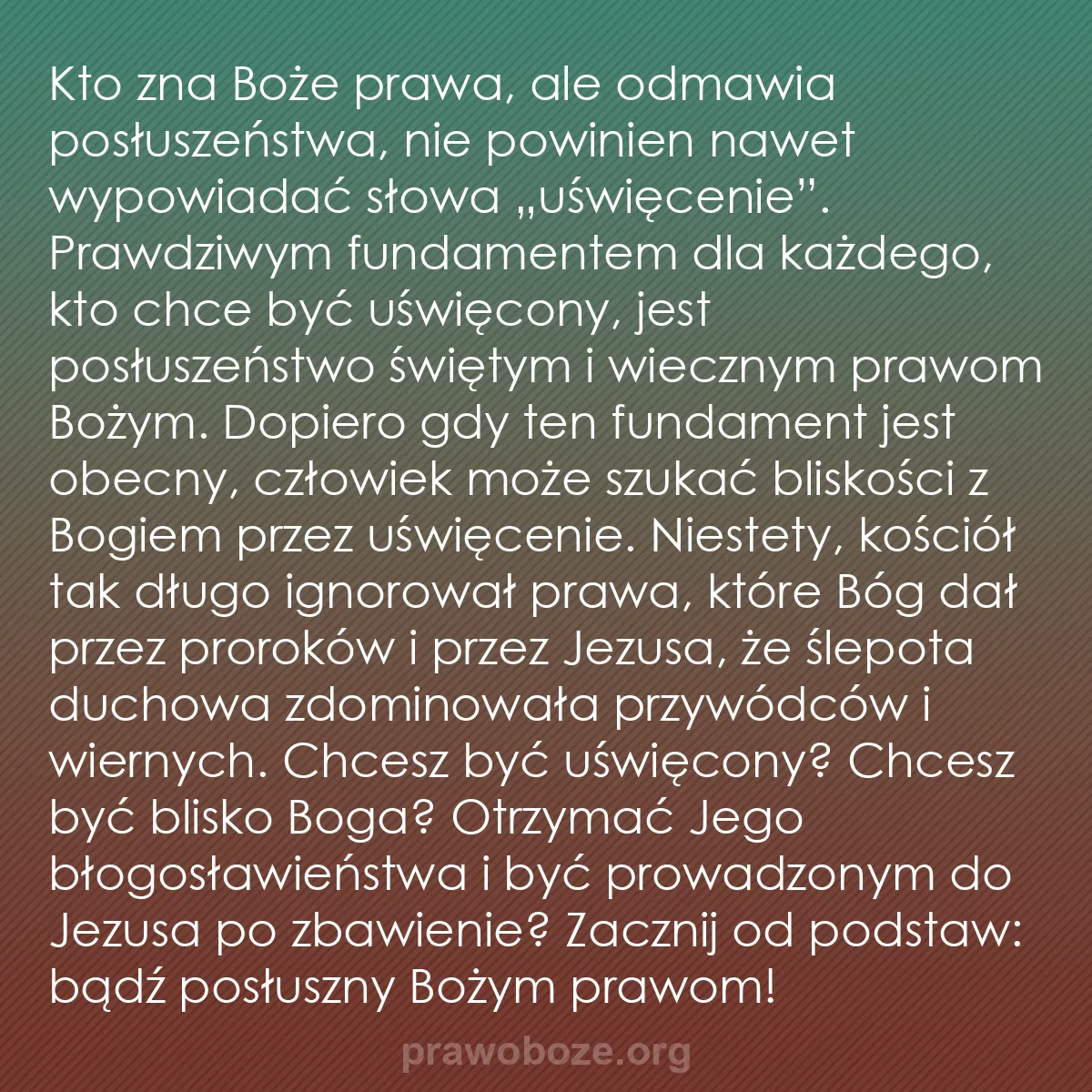 b0453 - Grafika o Prawie Bożym: Kto zna Boże prawa, ale odmawia posłuszeństwa, nie powinien...
