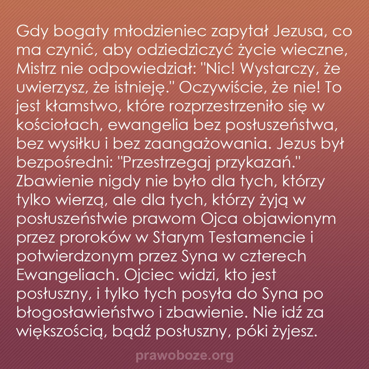 b0466 - Grafika o Prawie Bożym: Gdy bogaty młodzieniec zapytał Jezusa, co ma czynić, aby odziedziczyć...