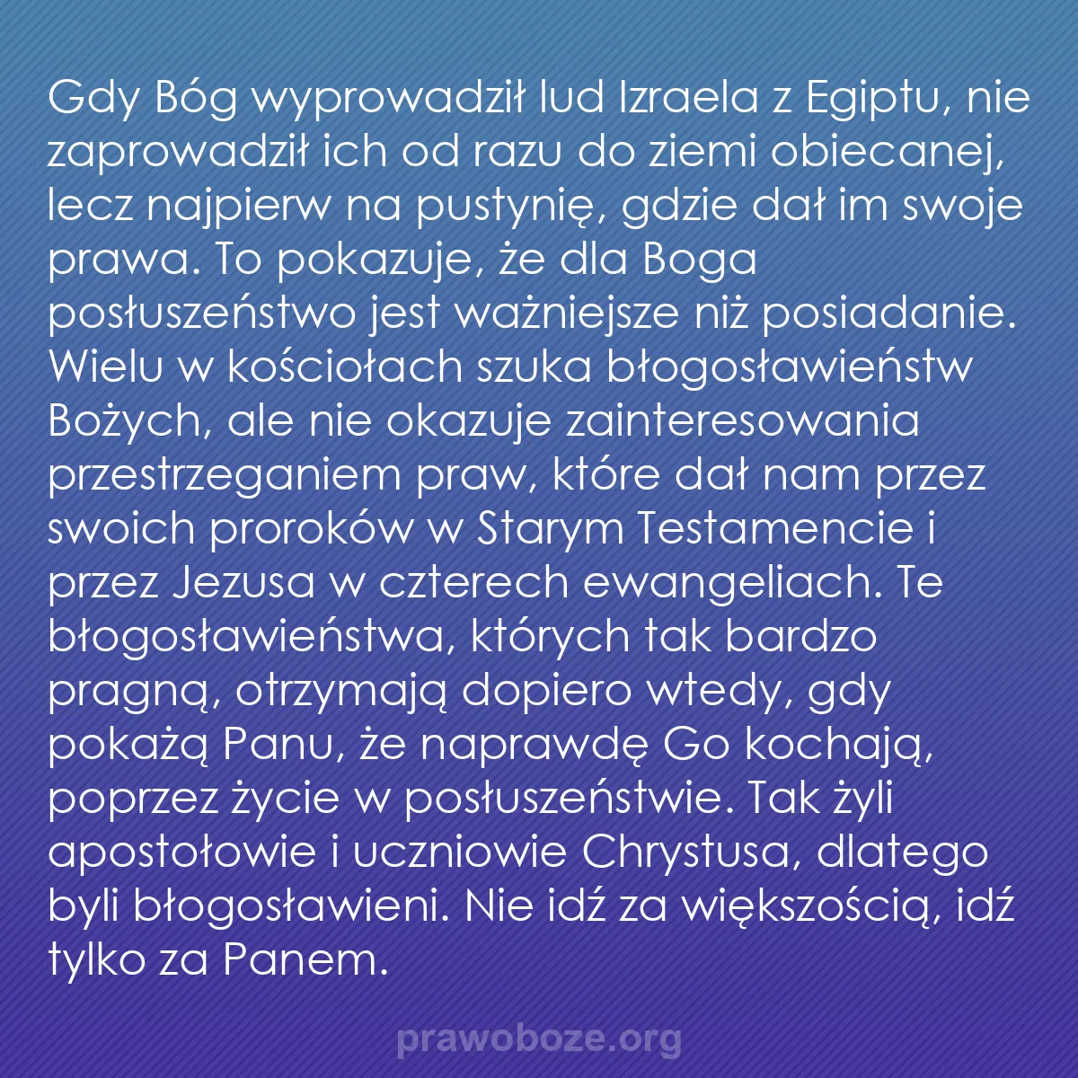 b0487 - Grafika o Prawie Bożym: Gdy Bóg wyprowadził lud Izraela z Egiptu, nie zaprowadził ich...