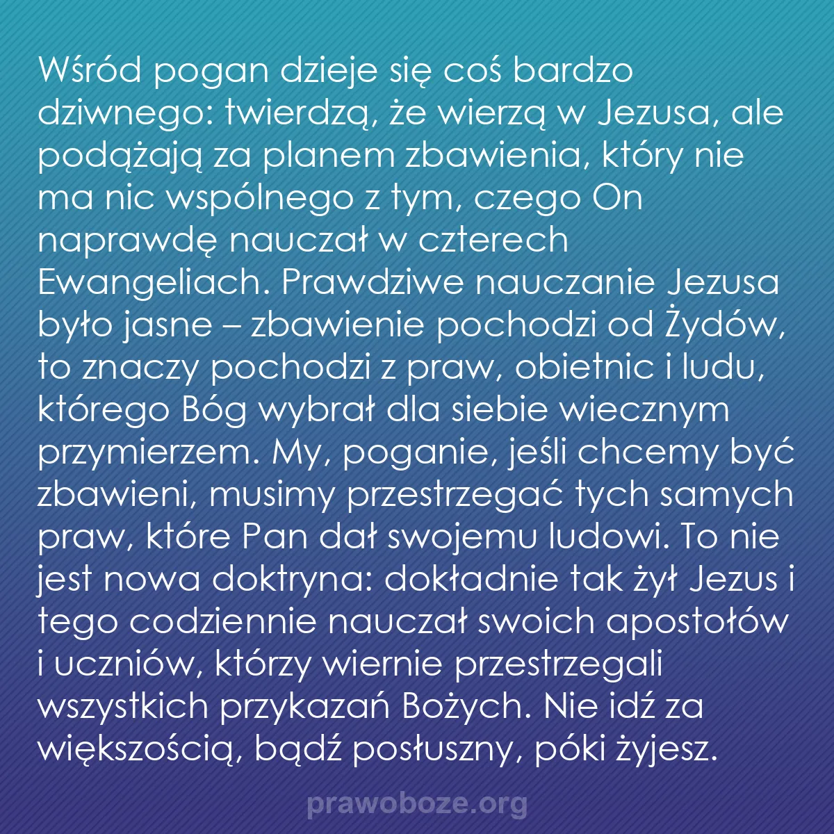 b0495 - Grafika o Prawie Bożym: Wśród pogan dzieje się coś bardzo dziwnego: twierdzą, że wierzą...