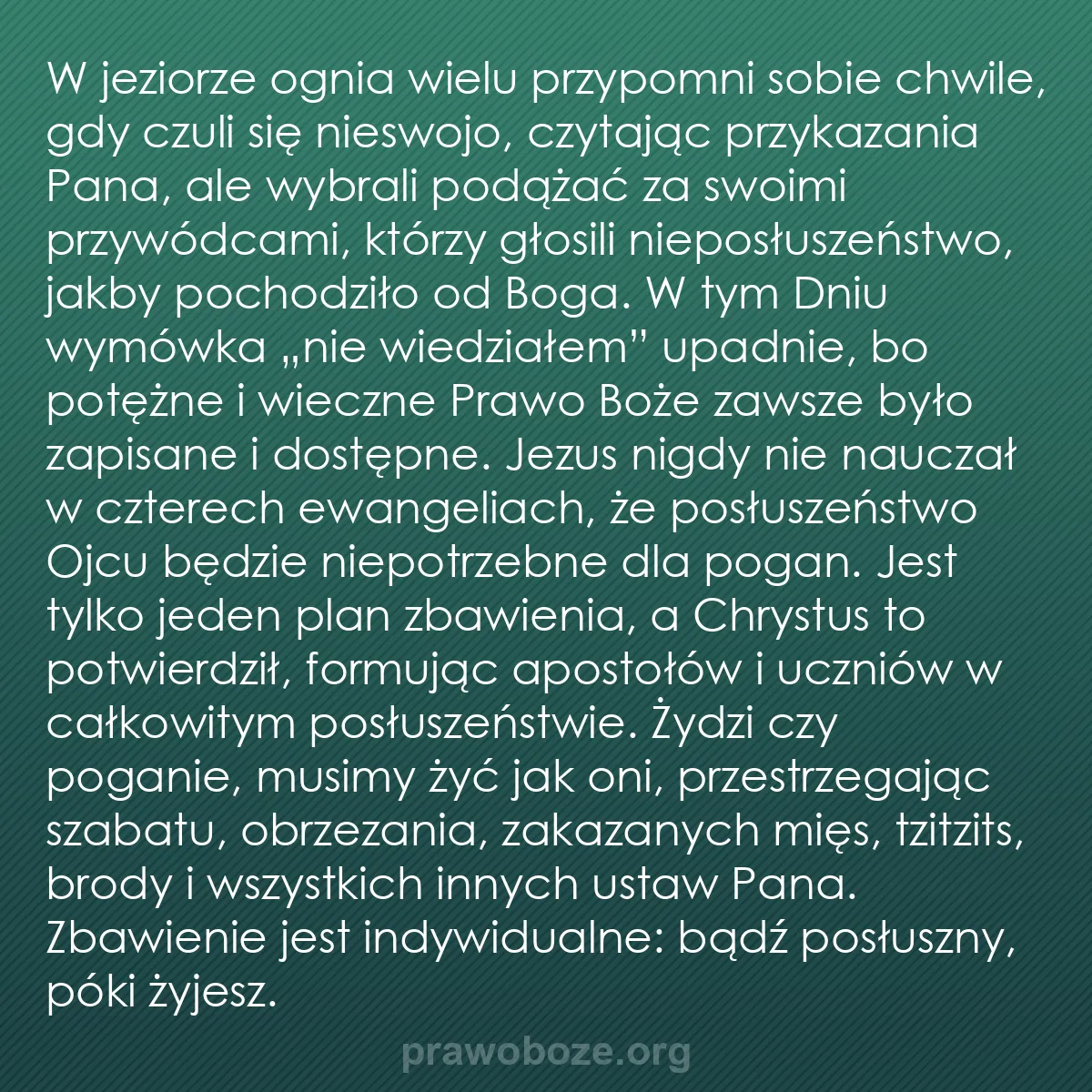 b0500 - Grafika o Prawie Bożym: W jeziorze ognia wielu przypomni sobie chwile, gdy czuli się...