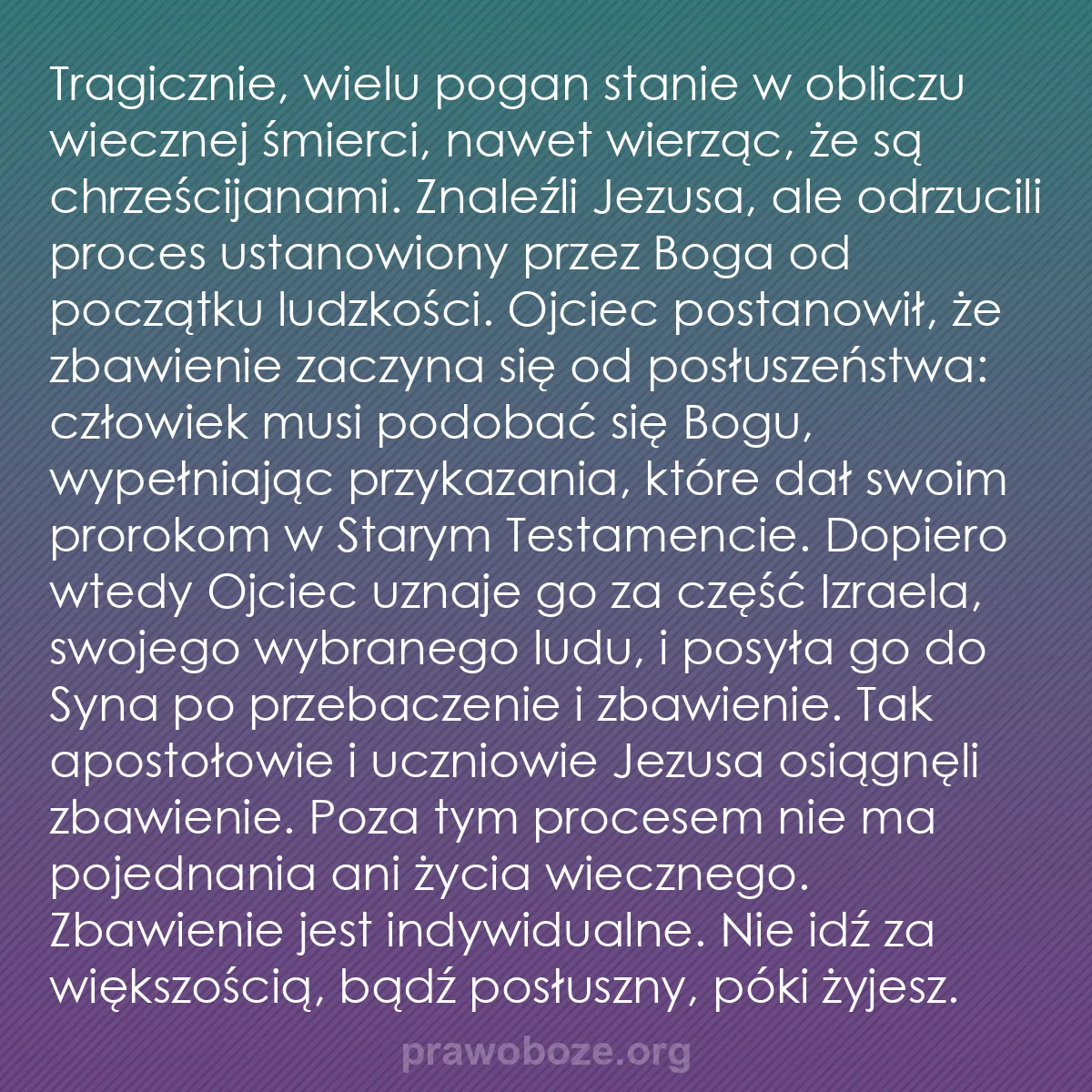 b0504 - Grafika o Prawie Bożym: Tragicznie, wielu pogan stanie w obliczu wiecznej śmierci, nawet...