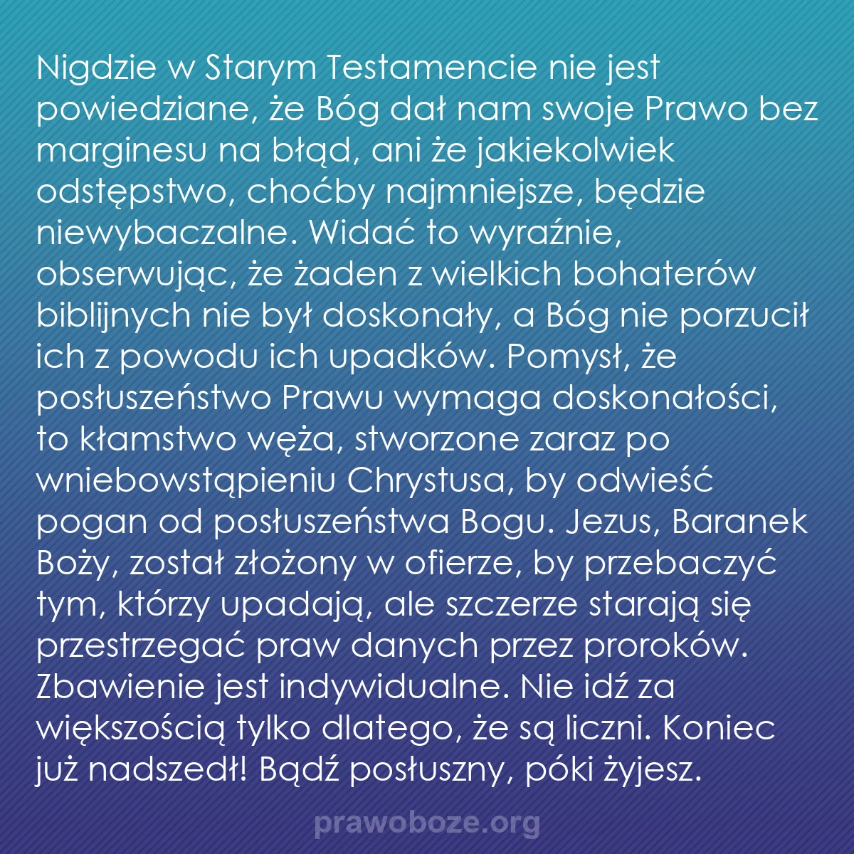 b0515 - Grafika o Prawie Bożym: Nigdzie w Starym Testamencie nie jest powiedziane, że Bóg dał...