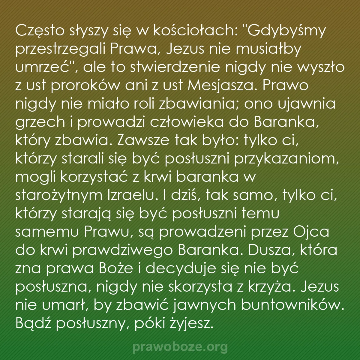 b0536 - Grafika o Prawie Bożym: Często słyszy się w kościołach: "Gdybyśmy przestrzegali Prawa,...