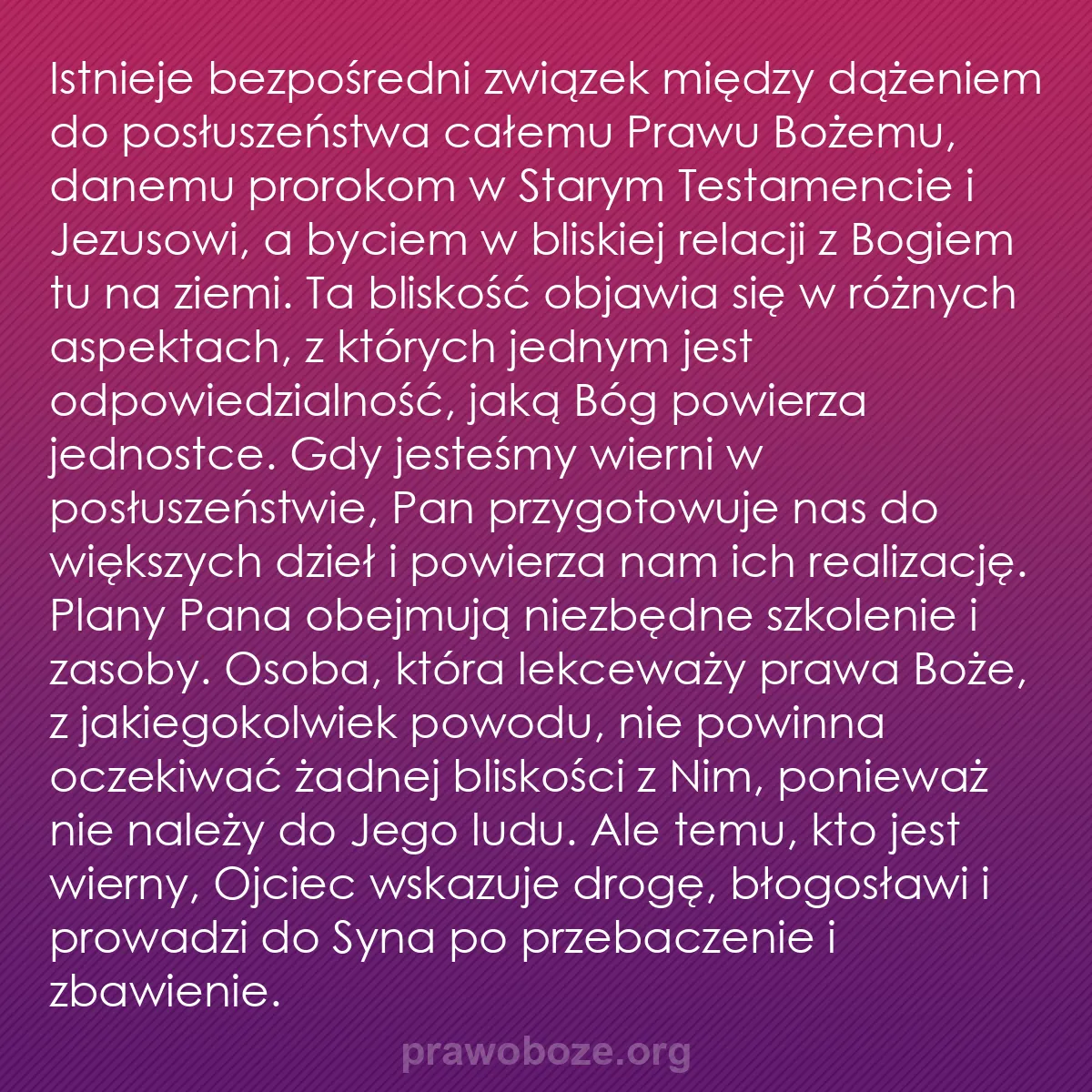 b0541 - Grafika o Prawie Bożym: Istnieje bezpośredni związek między dążeniem do posłuszeństwa...
