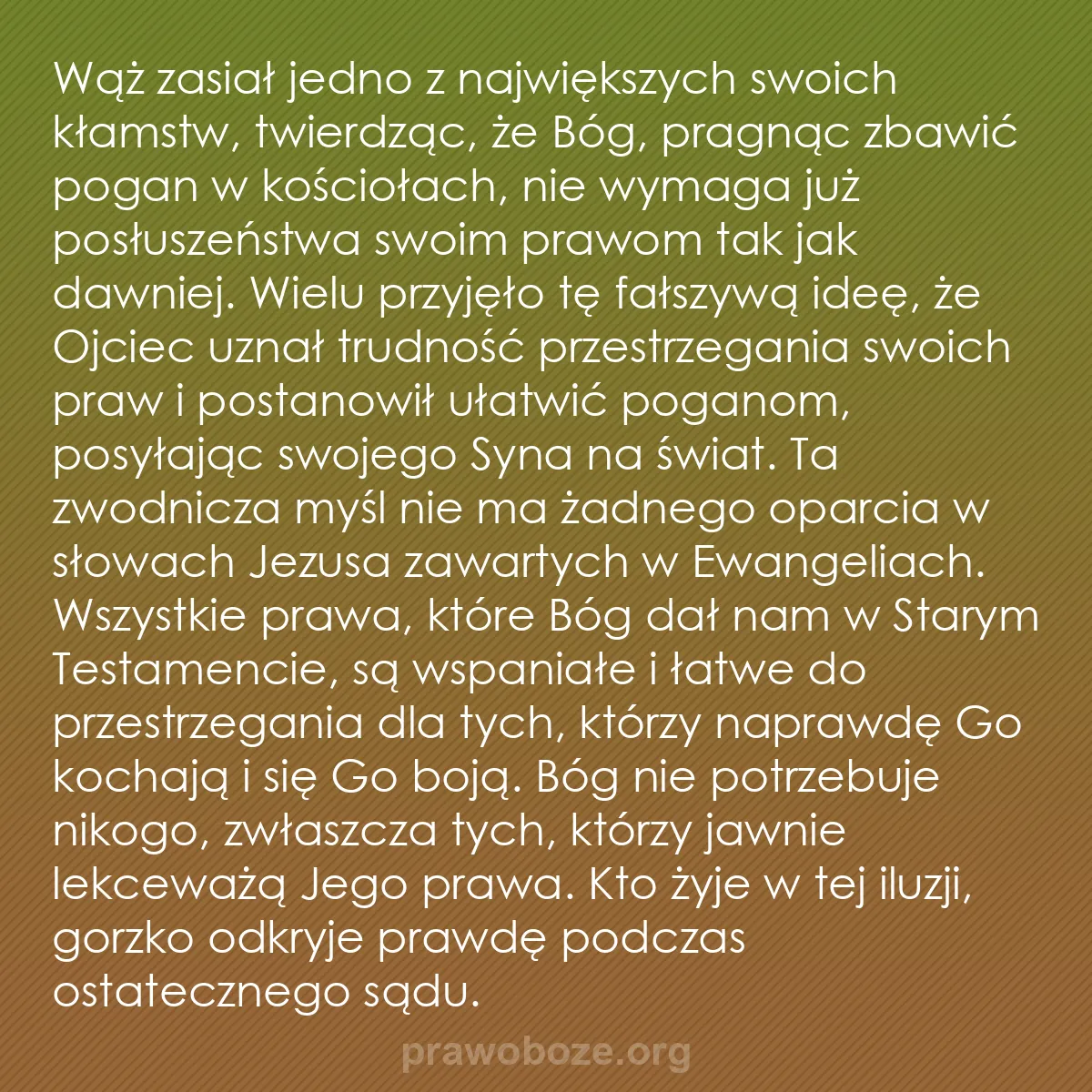b0549 - Grafika o Prawie Bożym: Wąż zasiał jedno z największych swoich kłamstw, twierdząc, że...