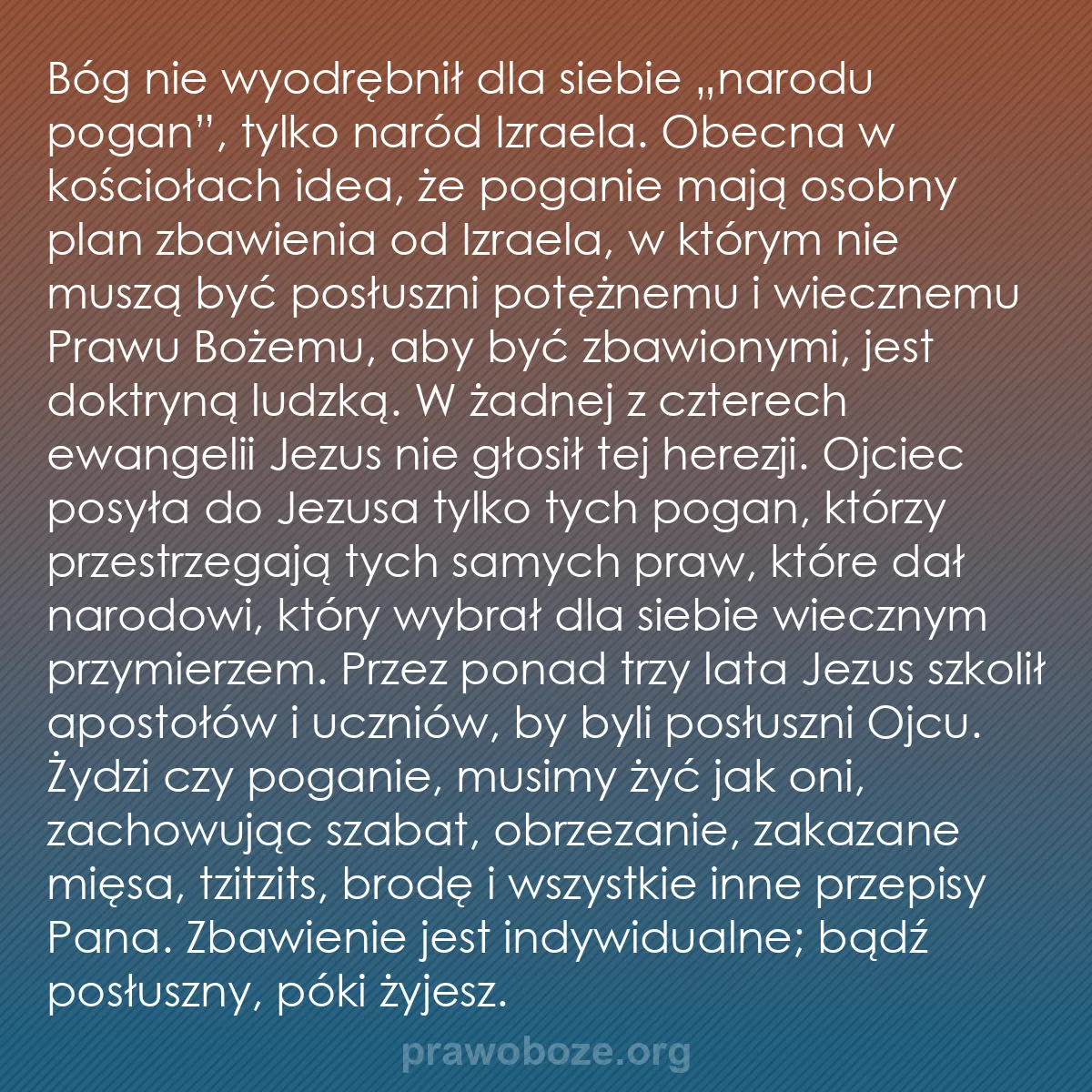 b0552 - Grafika o Prawie Bożym: Bóg nie wyodrębnił dla siebie „narodu pogan”, tylko naród Izraela....