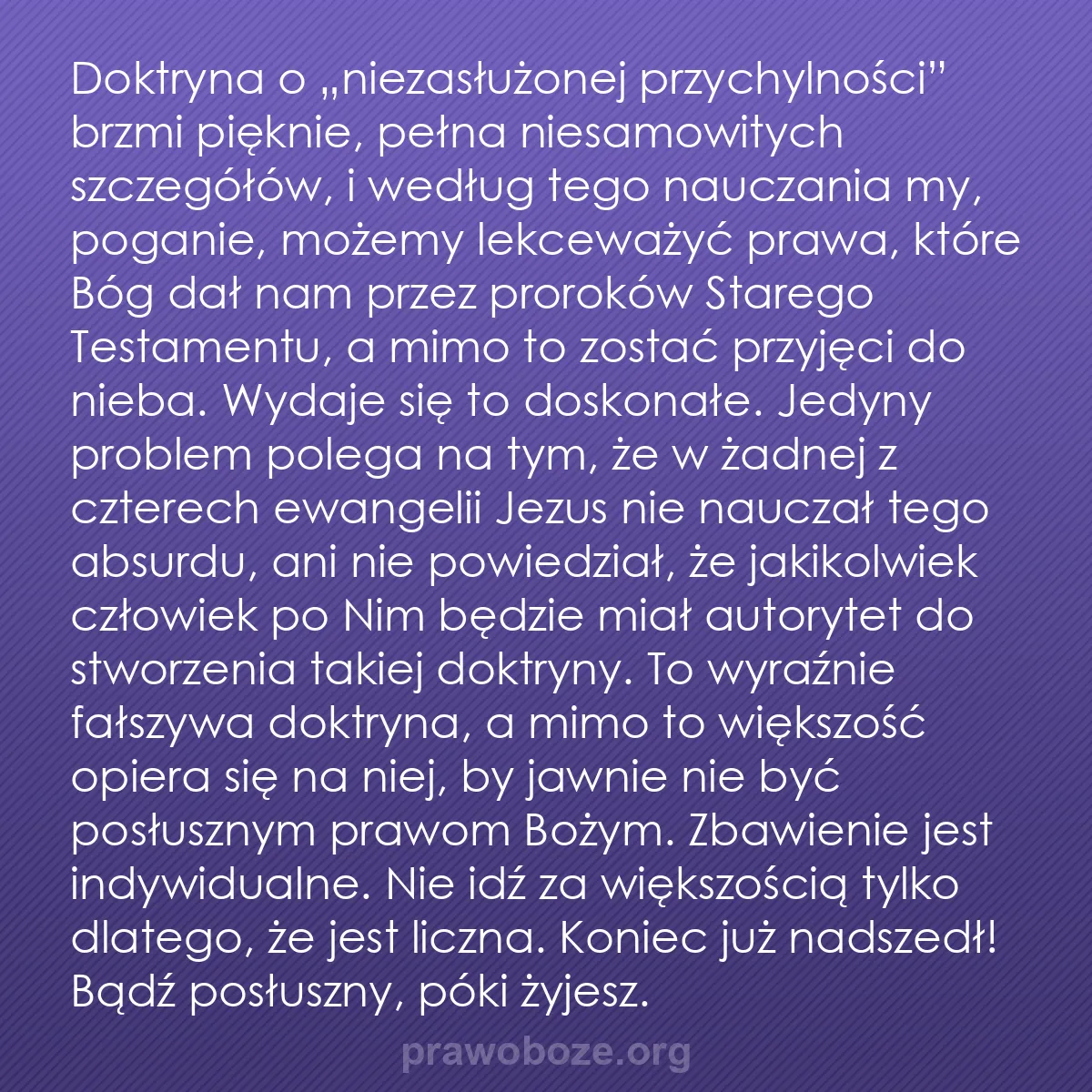 b0558 - Grafika o Prawie Bożym: Doktryna o „niezasłużonej przychylności” brzmi pięknie, pełna...