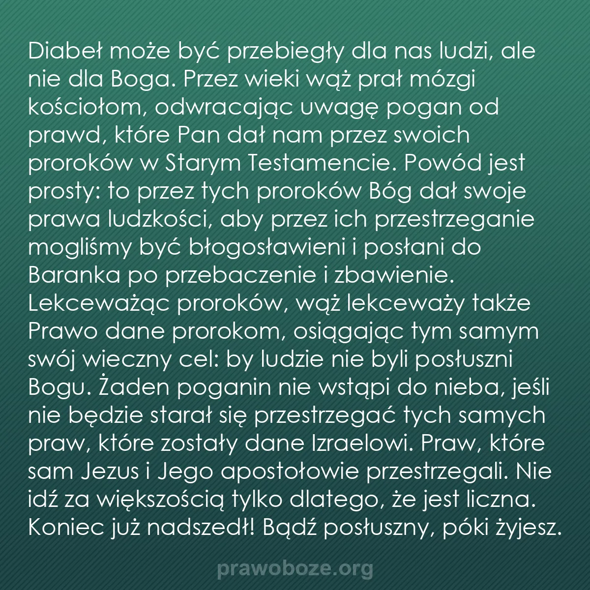 b0560 - Grafika o Prawie Bożym: Diabeł może być przebiegły dla nas ludzi, ale nie dla Boga....