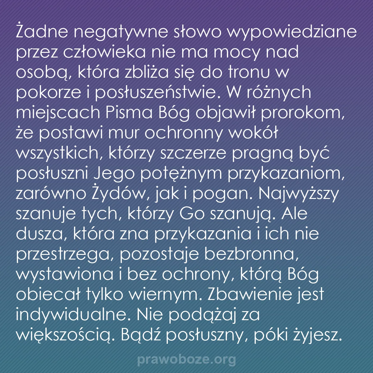 b0562 - Grafika o Prawie Bożym: Żadne negatywne słowo wypowiedziane przez człowieka nie ma mocy...