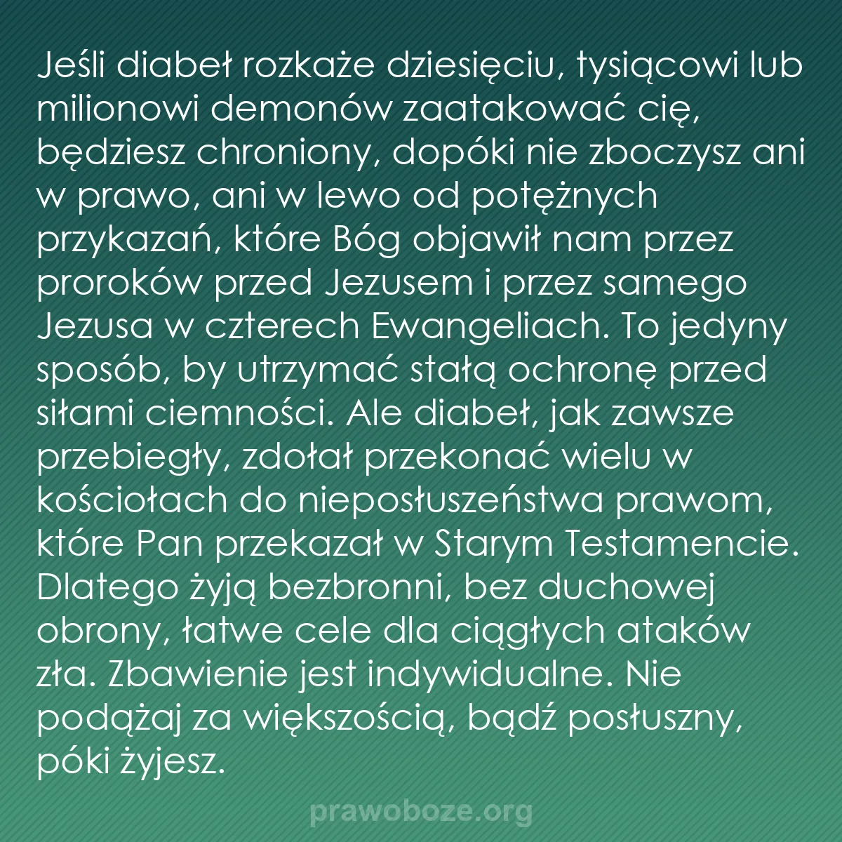 b0565 - Grafika o Prawie Bożym: Jeśli diabeł rozkaże dziesięciu, tysiącowi lub milionowi demonów...