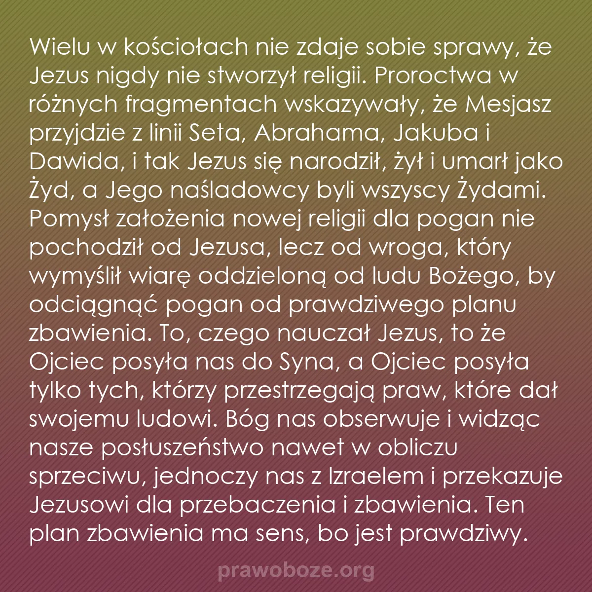 b0568 - Grafika o Prawie Bożym: Wielu w kościołach nie zdaje sobie sprawy, że Jezus nigdy nie...