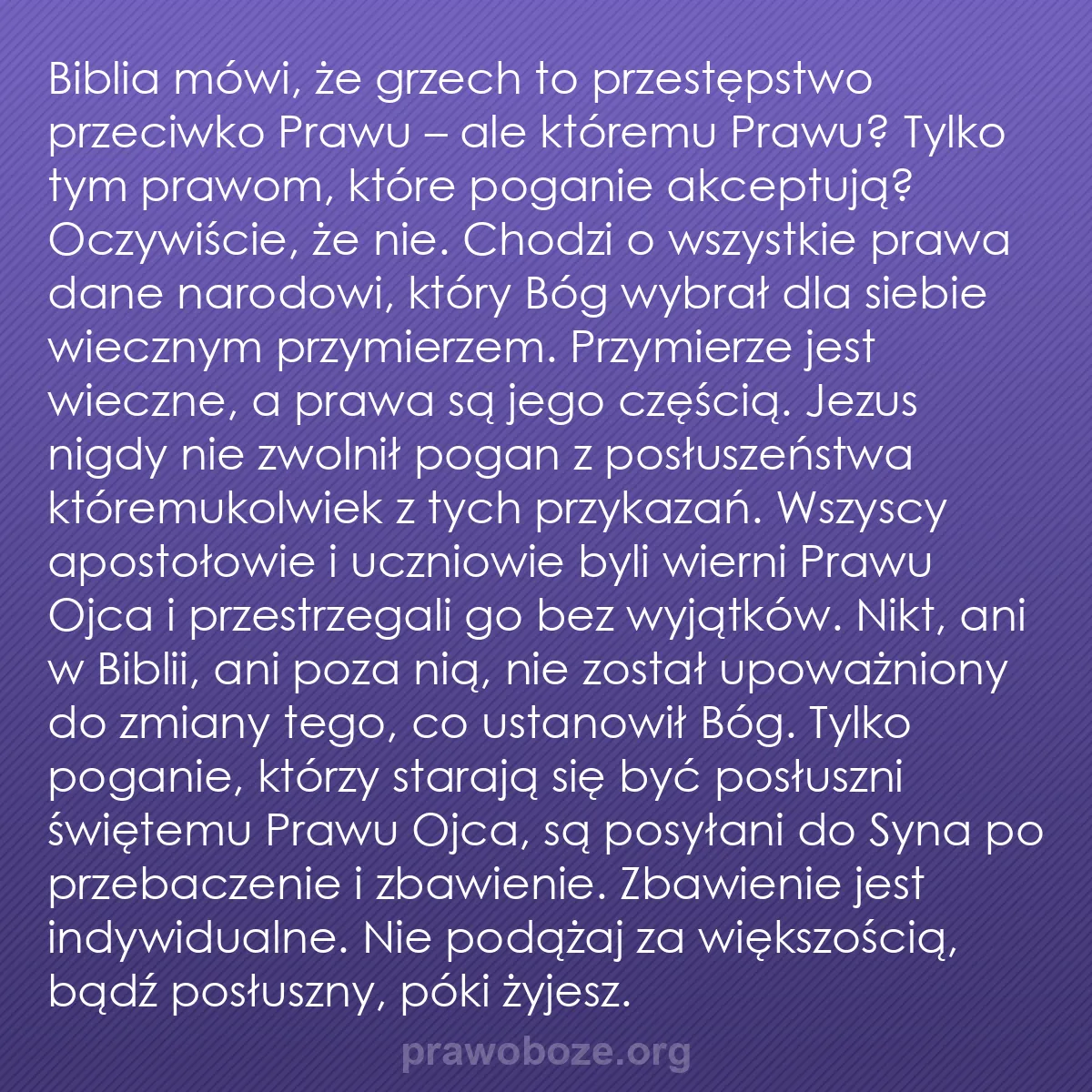 b0578 - Grafika o Prawie Bożym: Biblia mówi, że grzech to przestępstwo przeciwko Prawu – ale...