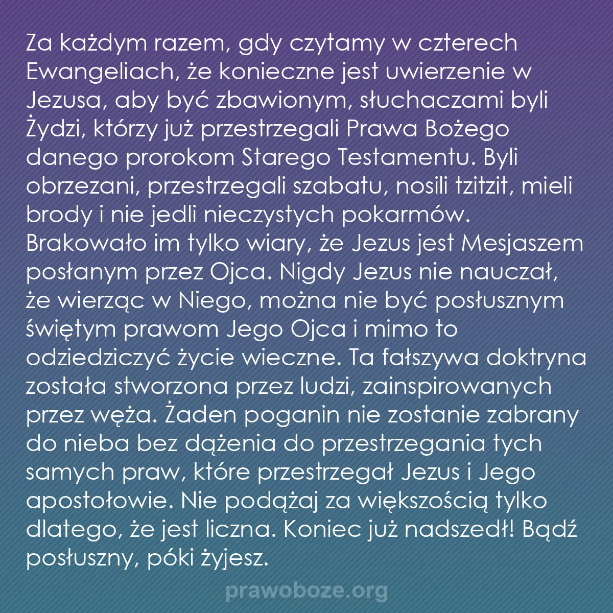 b0582 - Grafika o Prawie Bożym: Za każdym razem, gdy czytamy w czterech Ewangeliach, że konieczne...