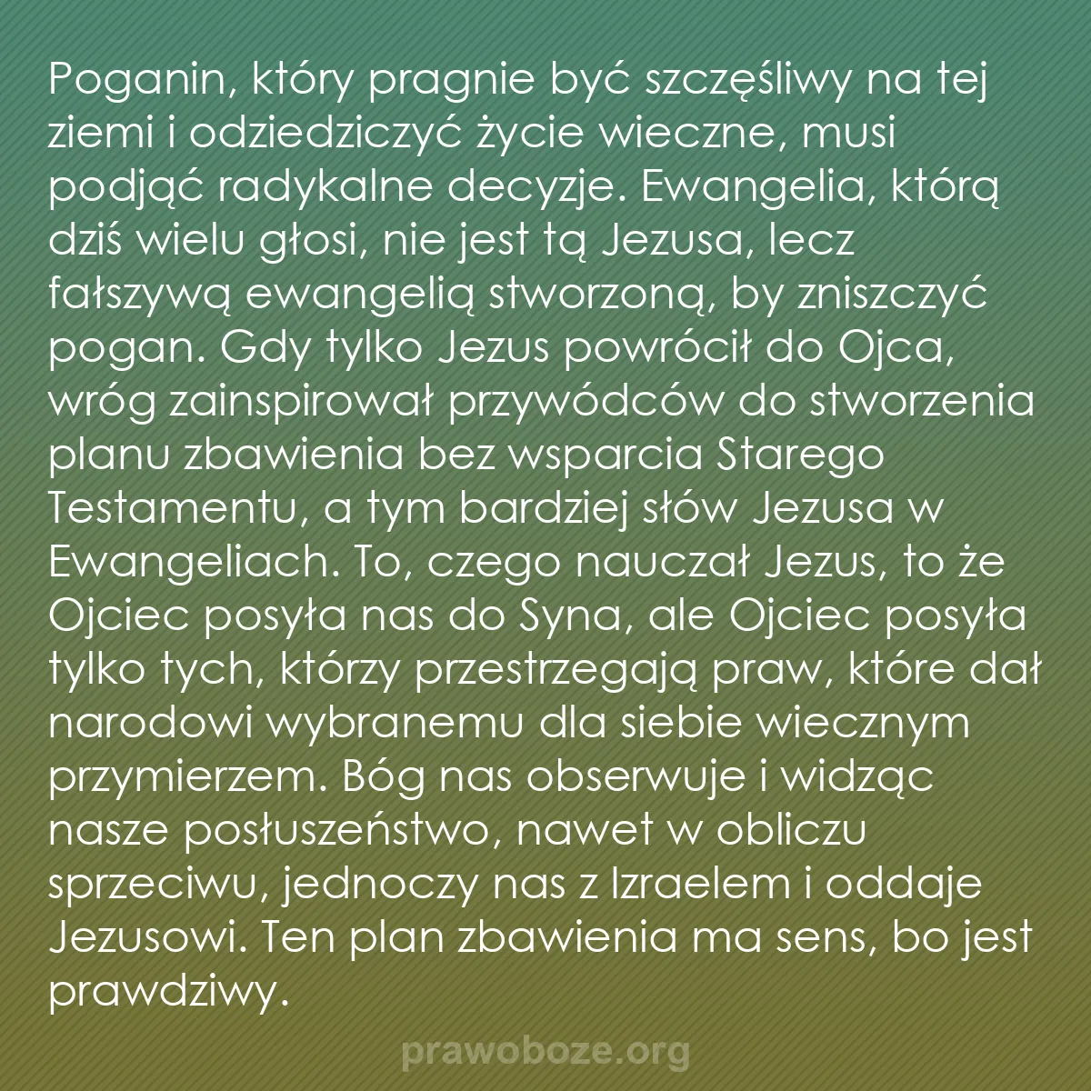 b0583 - Grafika o Prawie Bożym: Poganin, który pragnie być szczęśliwy na tej ziemi i odziedziczyć...