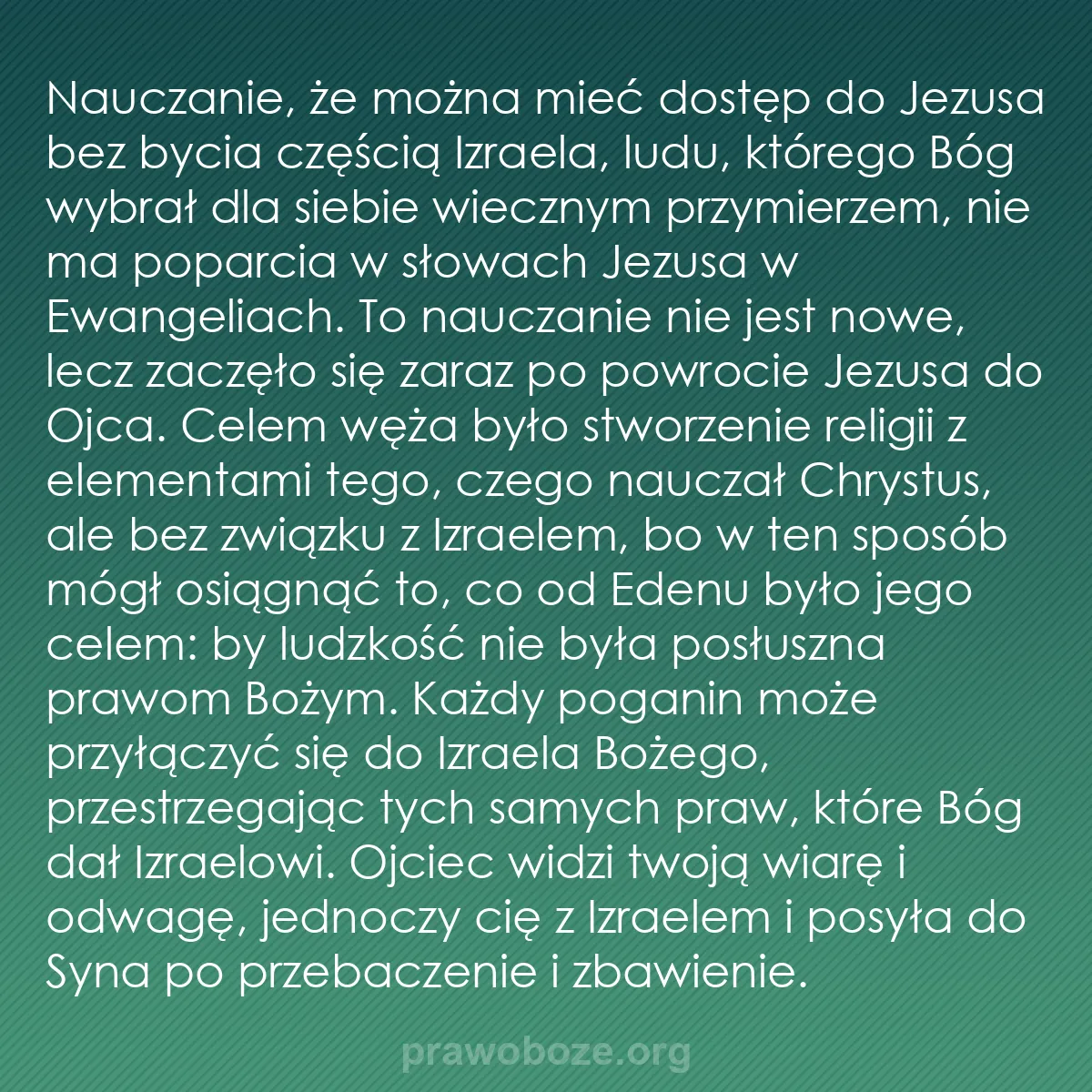 b0585 - Grafika o Prawie Bożym: Nauczanie, że można mieć dostęp do Jezusa bez bycia częścią...