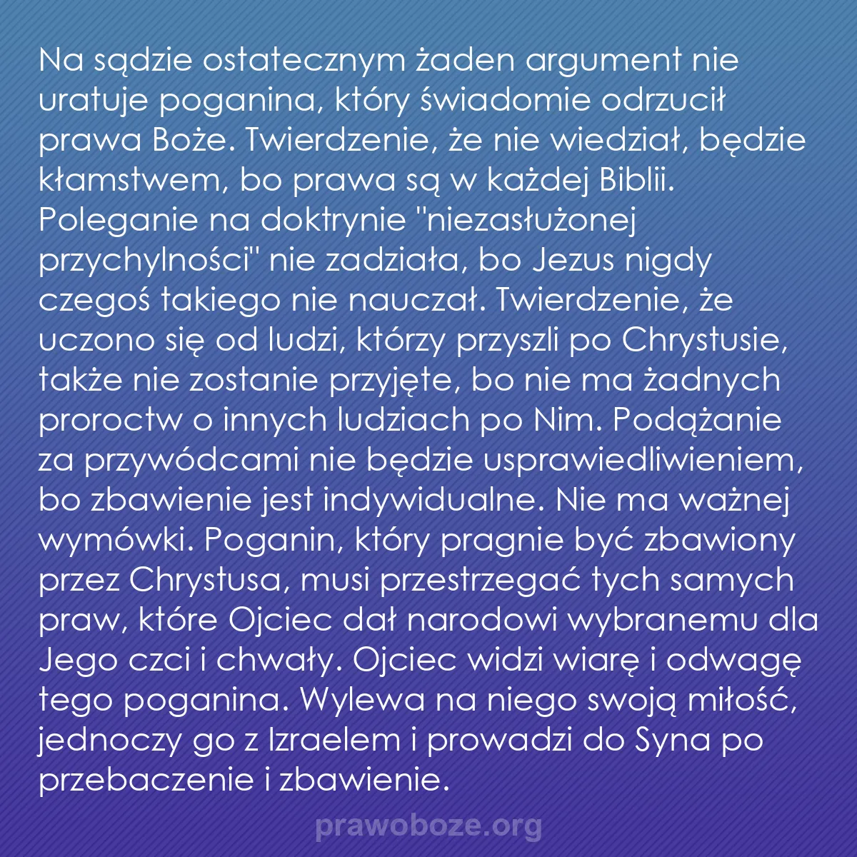b0587 - Grafika o Prawie Bożym: Na sądzie ostatecznym żaden argument nie uratuje poganina, który...