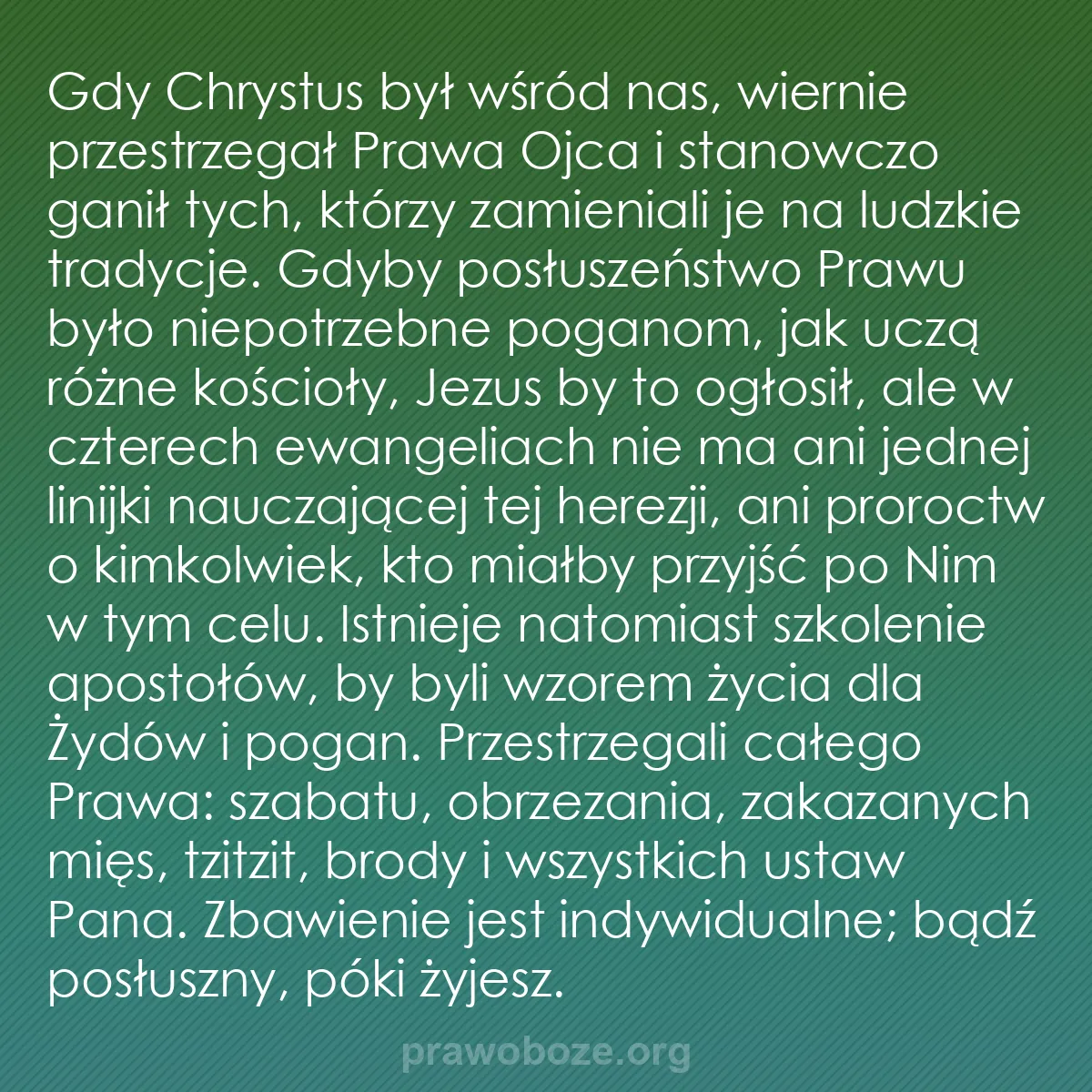 b0590 - Grafika o Prawie Bożym: Gdy Chrystus był wśród nas, wiernie przestrzegał Prawa Ojca...