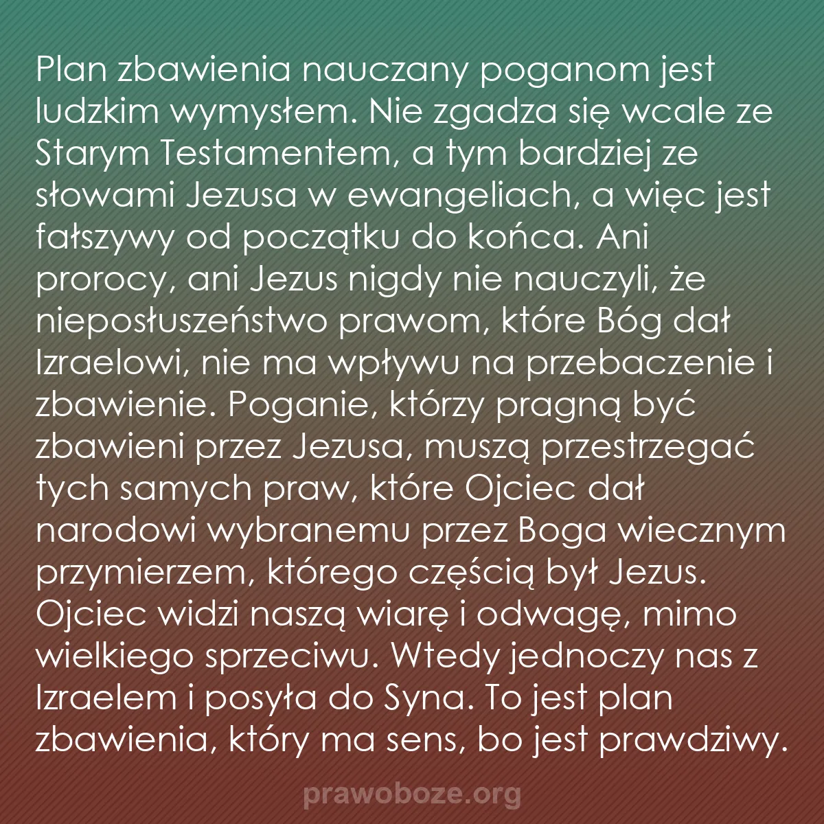 b0593 - Grafika o Prawie Bożym: Plan zbawienia nauczany poganom jest ludzkim wymysłem. Nie zgadza...